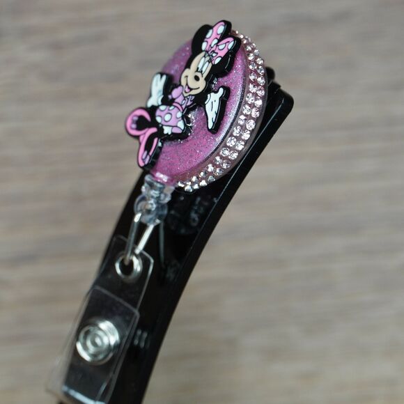 Disney Cartoon Minnie Mouse Retractable ID Badge Reel Belt Clip. - Picture 4 of 4